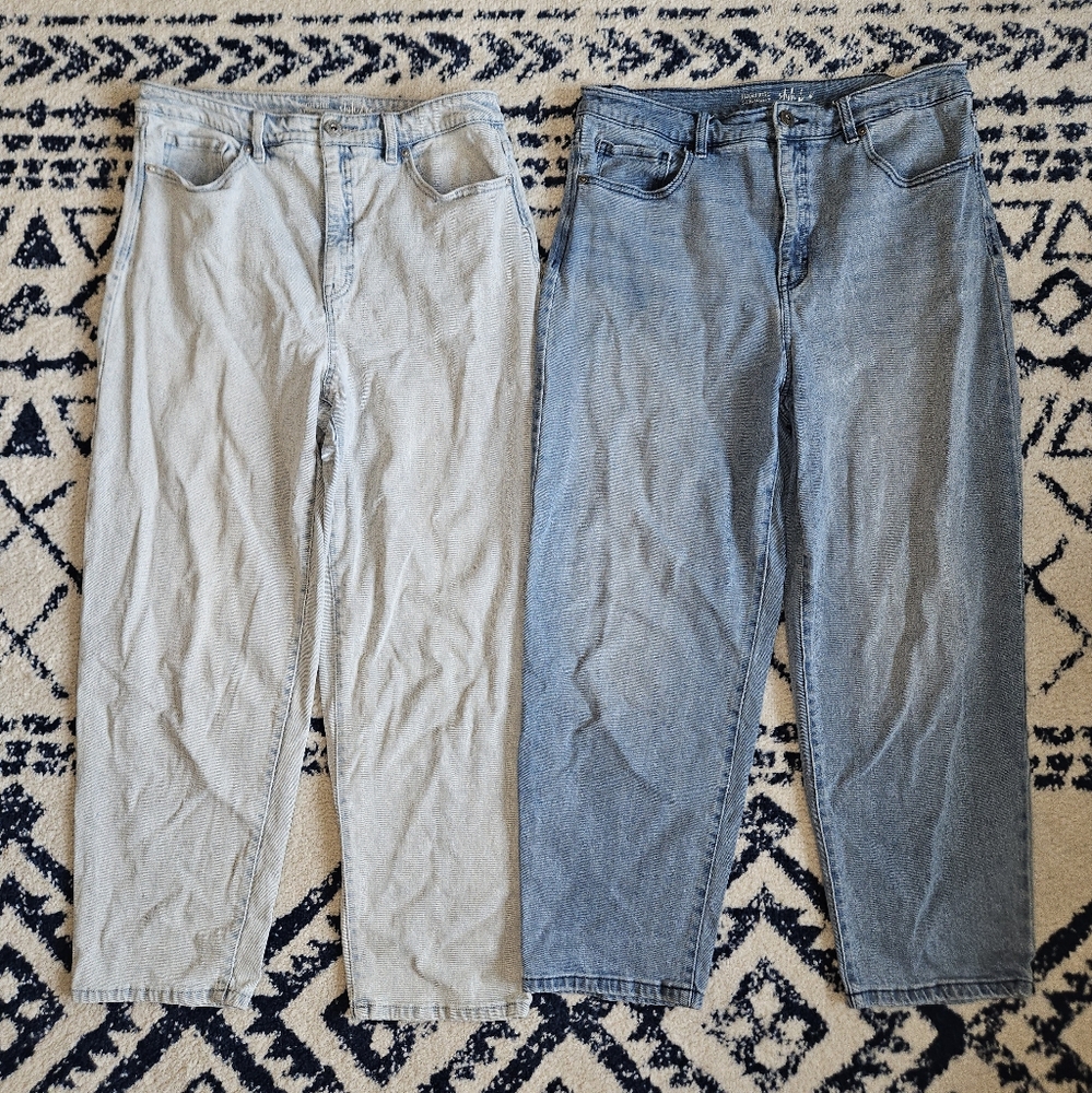 LOT (2) Sz 14 Style & Co High Rise Straight Jeans